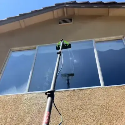 Pressure washing driveway