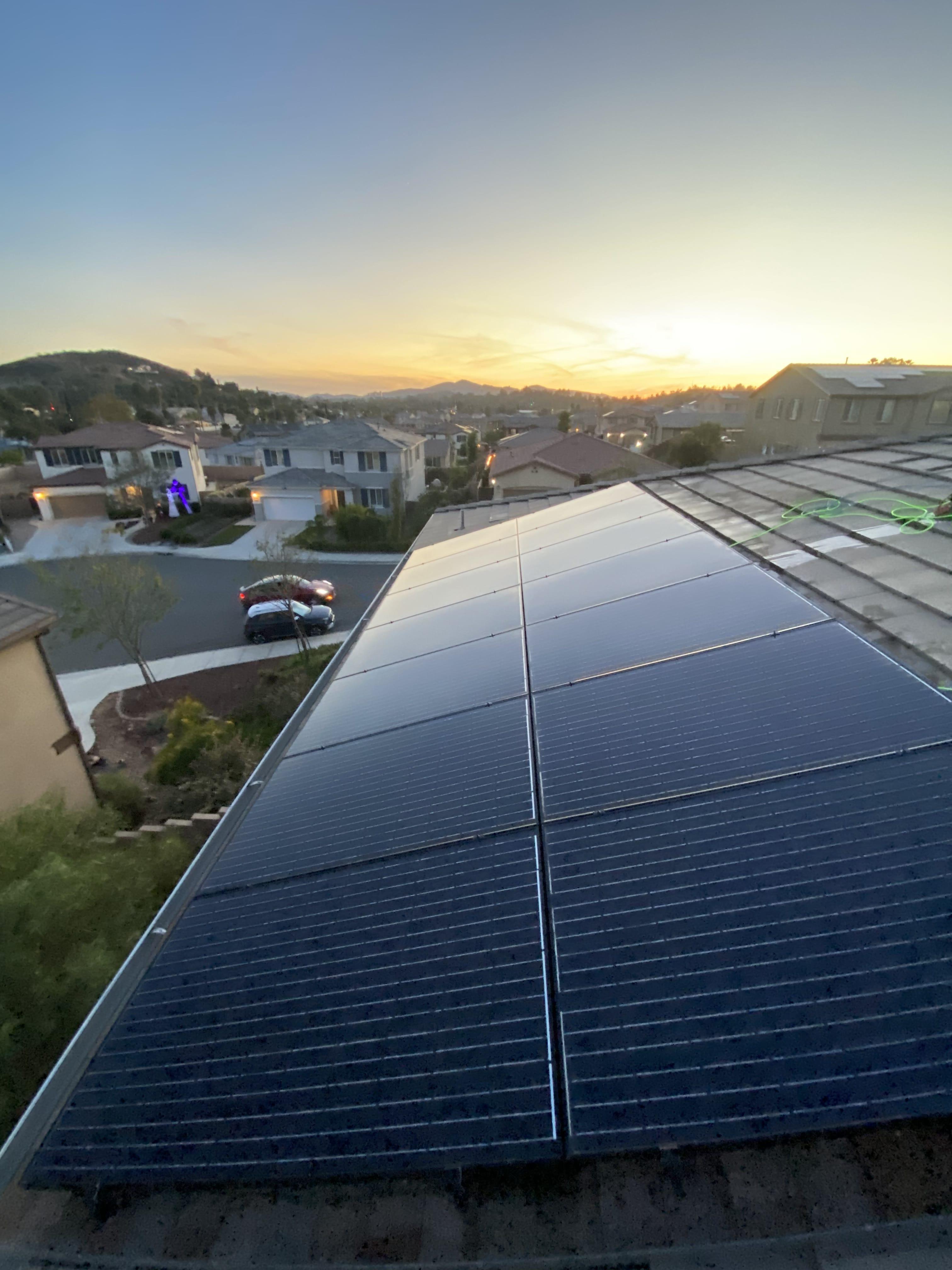 Solar panels on a roof